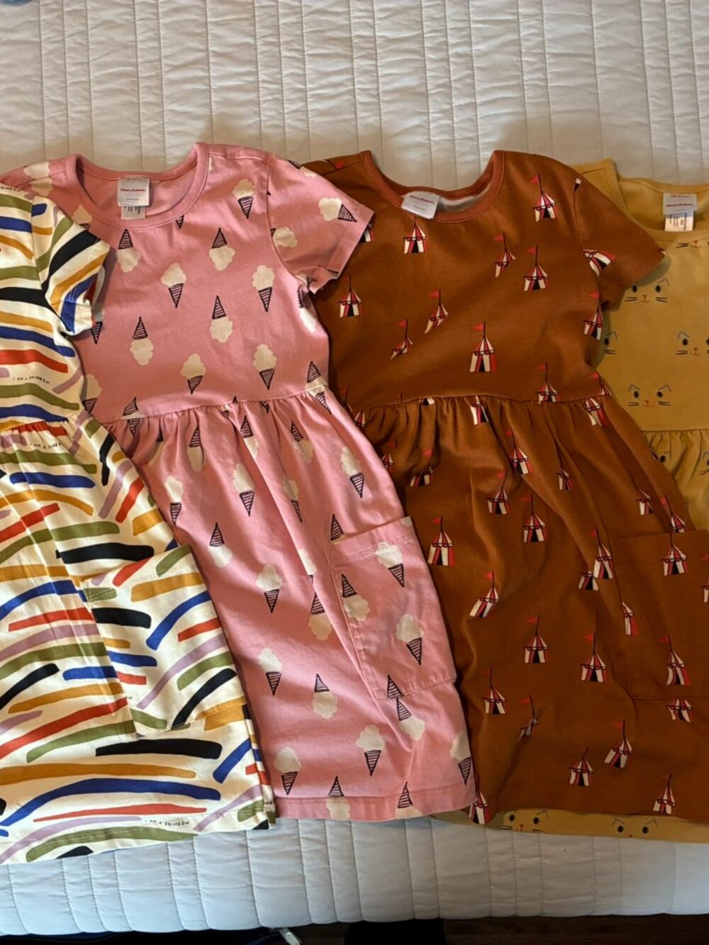Bundle of 4 Hanna Andersson Girl's Print Pocket Playground Dresses - SZ 8